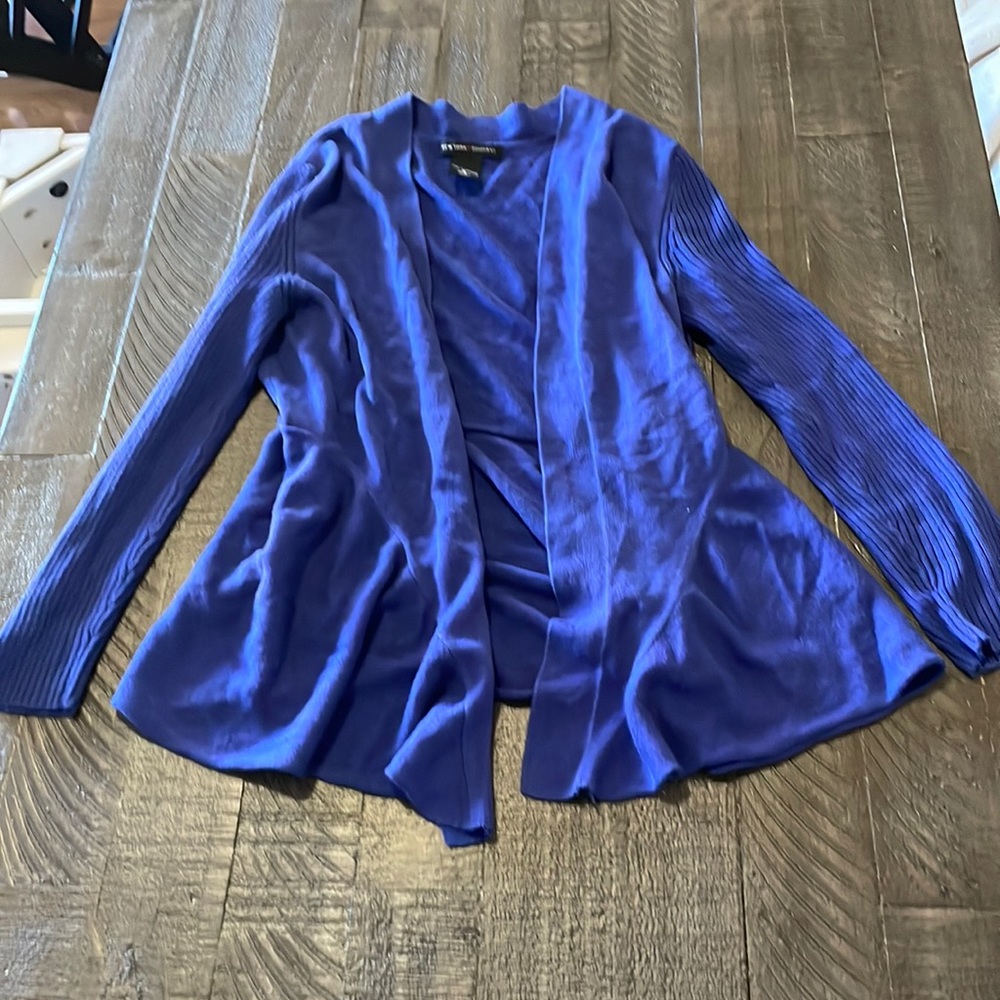 New York & Company dark blue sweater cardigan size small